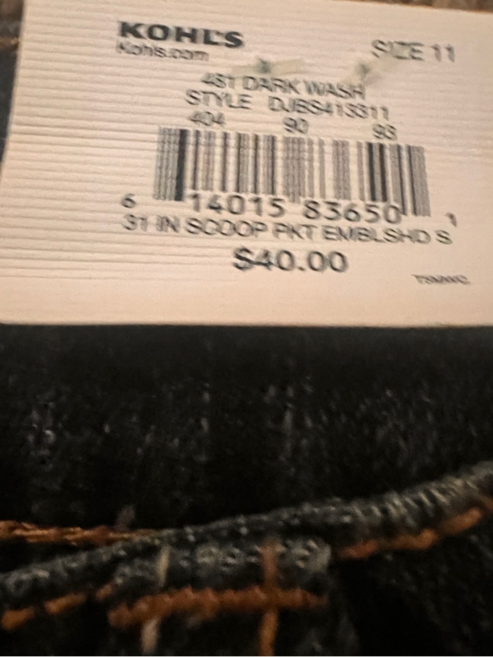 Women's Dark Blue Skinny Jeans with Beaded Pocket - Picture 5 of 5